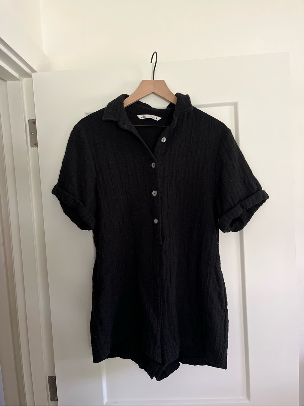 Zara Black Short Sleeve Romper
